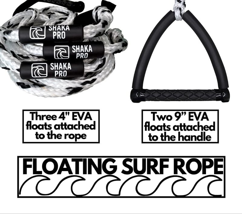 Shaka Pro Wakesurf Rope with Handle - Adjustable 25 Foot Tow Rope with 10" Handle - Image 4